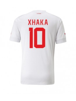Schweiz Granit Xhaka #10 Replika Borta Kläder VM 2022 Kortärmad